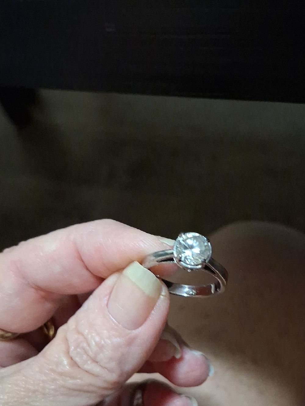 Classic Silver Solitaire Ring with Clear Stone - Women Jewelry